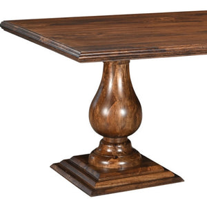 HomeRoots 75" Solid Mango Wood Double Pedestal Dining Table - Timeless Rustic Style for Versatile Spaces 554334