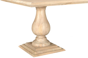HomeRoots 96" Natural Wood Double Pedestal Base Dining Table - Rustic Charm for Dining, Work & Entertaining! 554335