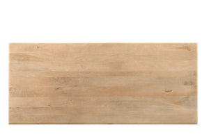 HomeRoots 96" Natural Wood Double Pedestal Base Dining Table - Rustic Charm for Dining, Work & Entertaining! 554335