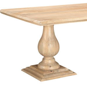 HomeRoots 96" Natural Wood Double Pedestal Base Dining Table - Rustic Charm for Dining, Work & Entertaining! 554335