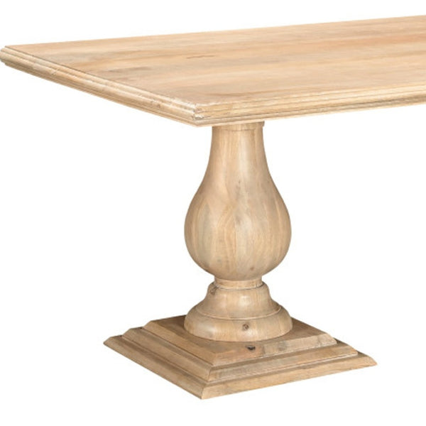 HomeRoots 96" Natural Wood Double Pedestal Base Dining Table - Rustic Charm for Dining, Work & Entertaining! 554335