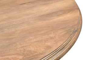 HomeRoots 54" Round Solid Wood Dining Table with Faceted Pedestal Base for Rustic Elegance and Comfort 554336