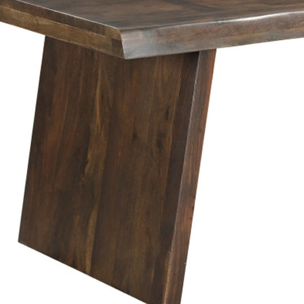 HomeRoots 75" Dark Brown Live Edge Acacia Wood Dining Table - Rustic Elegance for Modern Homes & Gatherings 554337