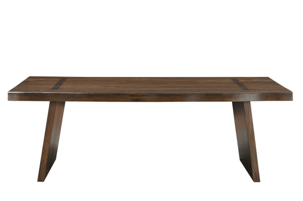 HomeRoots 86" Dark Brown Live Edge Dining Table – Artisanal Acacia Wood, Seats 8, Perfect for Home or Office Gatherings 554338