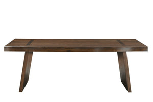 HomeRoots 86" Dark Brown Live Edge Dining Table – Artisanal Acacia Wood, Seats 8, Perfect for Home or Office Gatherings 554338