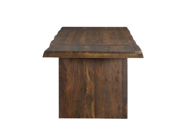 HomeRoots 86" Dark Brown Live Edge Dining Table – Artisanal Acacia Wood, Seats 8, Perfect for Home or Office Gatherings 554338