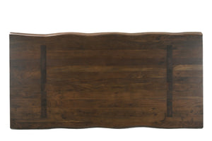HomeRoots 86" Dark Brown Live Edge Dining Table – Artisanal Acacia Wood, Seats 8, Perfect for Home or Office Gatherings 554338