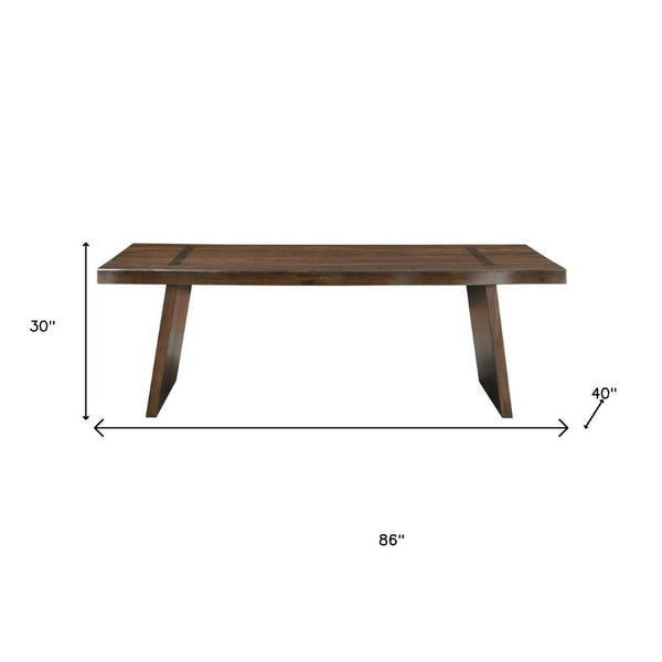 HomeRoots 86" Dark Brown Live Edge Dining Table – Artisanal Acacia Wood, Seats 8, Perfect for Home or Office Gatherings 554338