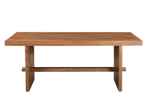 HomeRoots 75" Brown Solid Wood Trestle Dining Table - Timeless, Durable Design for Modern and Classic Interiors 554339
