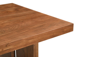 HomeRoots 75" Brown Solid Wood Trestle Dining Table - Timeless, Durable Design for Modern and Classic Interiors 554339