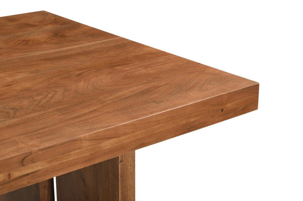 HomeRoots 75" Brown Solid Wood Trestle Dining Table - Timeless, Durable Design for Modern and Classic Interiors 554339
