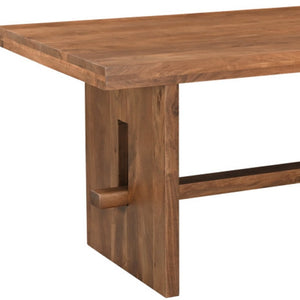HomeRoots 75" Brown Solid Wood Trestle Dining Table - Timeless, Durable Design for Modern and Classic Interiors 554339