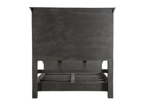 HomeRoots Brown Handcrafted Geometric Solid Wood Queen Bed Frame – Rustic Charm & Lasting Durability for Your Home 554347
