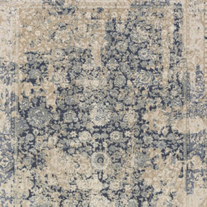 HomeRoots 7' Gray Floral Runner Rug - Elegant Design for Hallways and Kitchens, Soft, Durable, Noise-Reducing 2' x 7' 554360