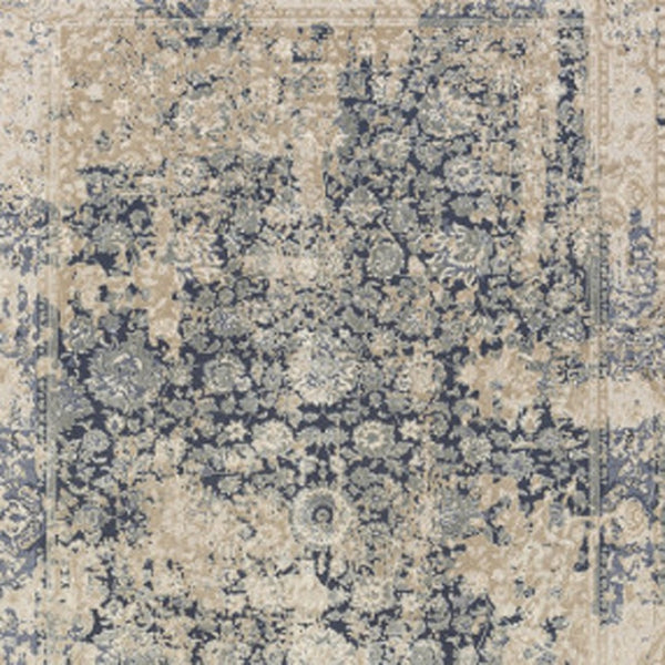 HomeRoots 7' Gray Floral Runner Rug - Elegant Design for Hallways and Kitchens, Soft, Durable, Noise-Reducing 2' x 7' 554360