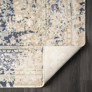 HomeRoots 7' Gray Floral Runner Rug - Elegant Design for Hallways and Kitchens, Soft, Durable, Noise-Reducing 2' x 7' 554360