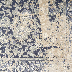HomeRoots 7' Gray Floral Runner Rug - Elegant Design for Hallways and Kitchens, Soft, Durable, Noise-Reducing 2' x 7' 554360