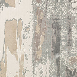 Homeroots 2' X 3' Gray And Beige Abstract Area Rug Beige Viscose 554365