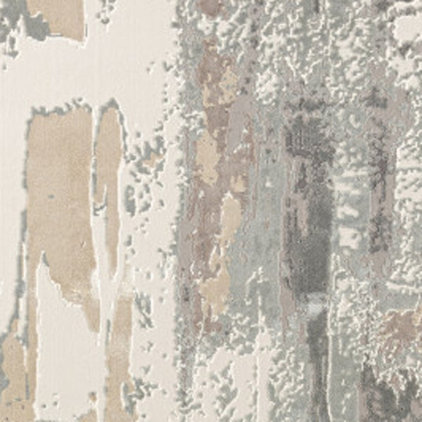 Homeroots 2' X 3' Gray And Beige Abstract Area Rug Beige Viscose 554365