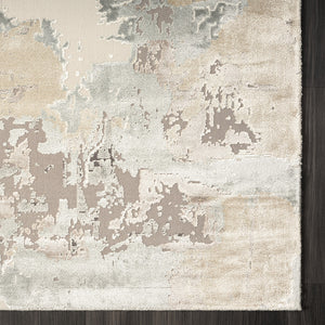 Homeroots 2' X 3' Gray And Beige Abstract Area Rug Beige Viscose 554365