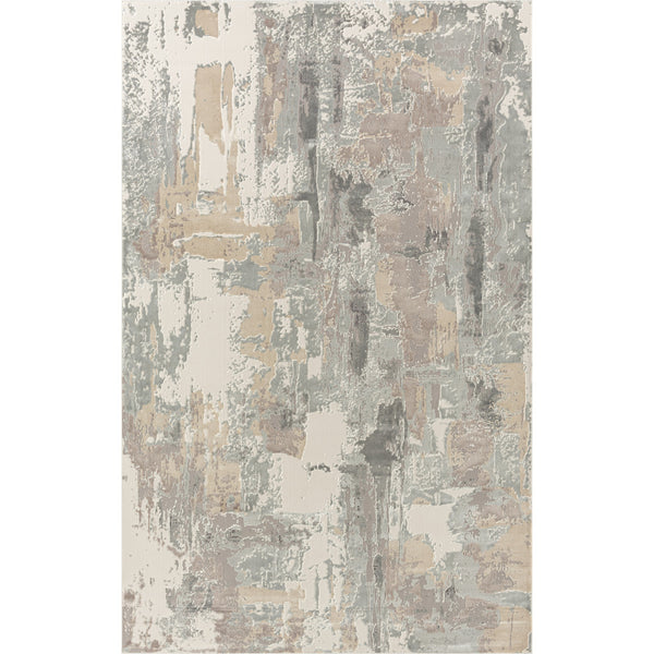 Homeroots 5' X 8' Gray And Beige Abstract Area Rug Beige Viscose 554368