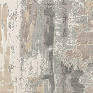 Homeroots 5' X 8' Gray And Beige Abstract Area Rug Beige Viscose 554368