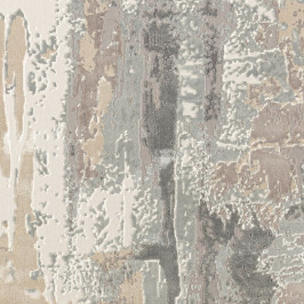 Homeroots 5' X 8' Gray And Beige Abstract Area Rug Beige Viscose 554368