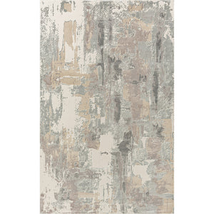 Homeroots 8' X 10' Gray And Beige Abstract Area Rug Beige Viscose 554369