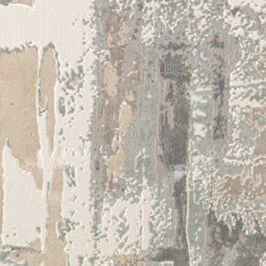 Homeroots 8' X 10' Gray And Beige Abstract Area Rug Beige Viscose 554369