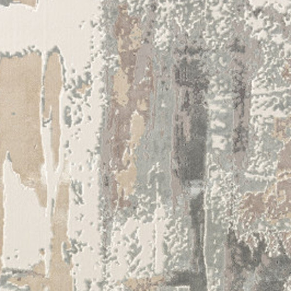 Homeroots 8' X 10' Gray And Beige Abstract Area Rug Beige Viscose 554369