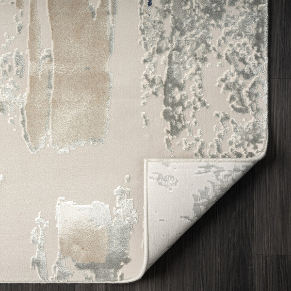 Homeroots 5' X 8' Blue And Beige Abstract Area Rug Blue Viscose 554374