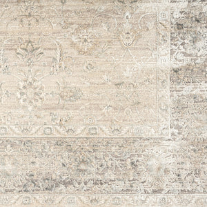 Homeroots 2' X 3' Beige Floral Area Rug  Viscose 554377