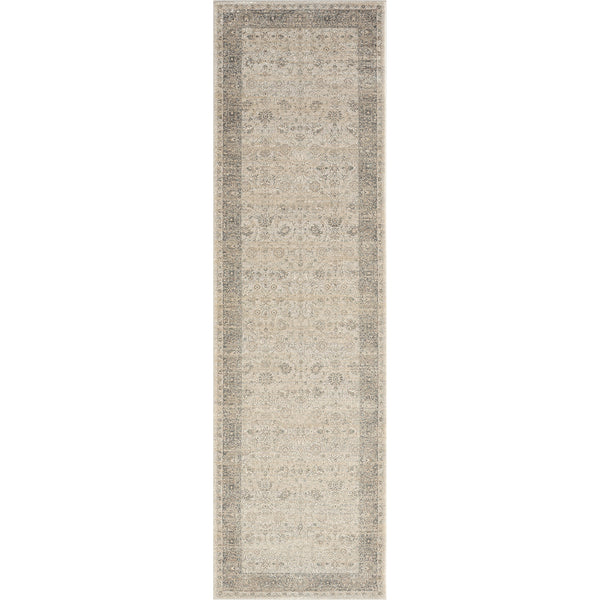 Homeroots 7' Runner Beige Floral Runner Rug  Viscose 554378