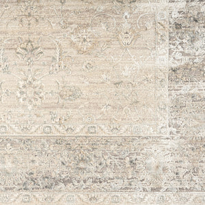 Homeroots 7' Runner Beige Floral Runner Rug  Viscose 554378