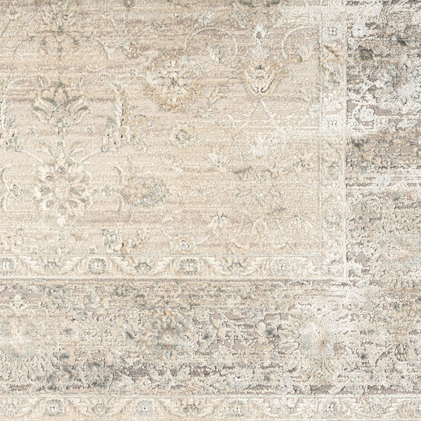 Homeroots 7' Runner Beige Floral Runner Rug  Viscose 554378