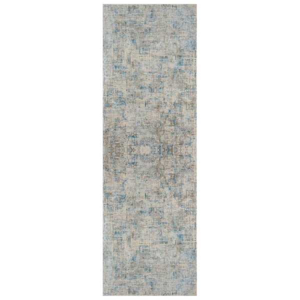 HomeRoots 6' Abstract Blue and Ivory Runner Rug - Modern Design for Hallways, Entryways, and Kitchens 2' x 6' 554391