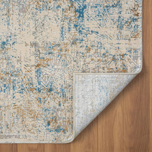 HomeRoots 6' Abstract Blue and Ivory Runner Rug - Modern Design for Hallways, Entryways, and Kitchens 2' x 6' 554391