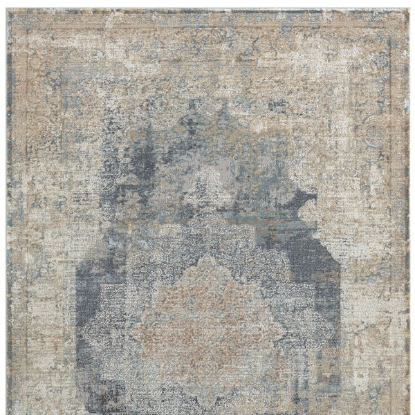 Homeroots 2' Beige And Gray Medallion Area Rug - Elevate Your Space With Sophisticated Style And Design 2' X 3' Viscose 554397