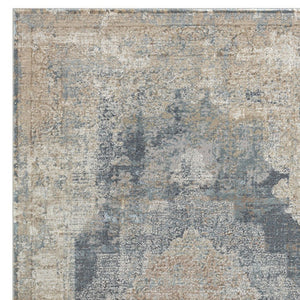 Homeroots 2' Beige And Gray Medallion Area Rug - Elevate Your Space With Sophisticated Style And Design 2' X 6' Viscose 554398