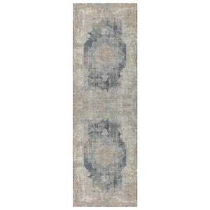 Homeroots 2' Beige And Gray Medallion Area Rug - Elevate Your Space With Sophisticated Style And Design 2' X 6' Viscose 554398