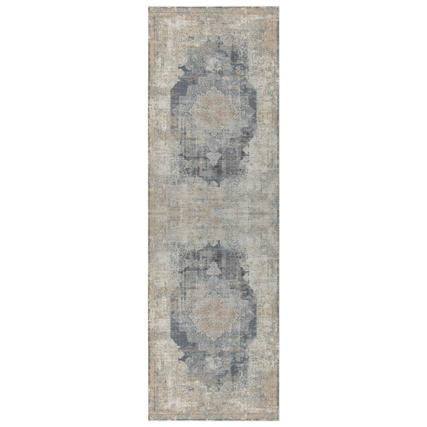 Homeroots 2' Beige And Gray Medallion Area Rug - Elevate Your Space With Sophisticated Style And Design 2' X 6' Viscose 554398