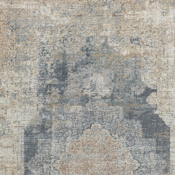 Homeroots 2' Beige And Gray Medallion Area Rug - Elevate Your Space With Sophisticated Style And Design 9' X 12' Viscose 554402