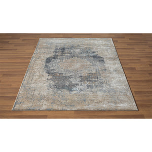 Homeroots 2' Beige And Gray Medallion Area Rug - Elevate Your Space With Sophisticated Style And Design 9' X 12' Viscose 554402