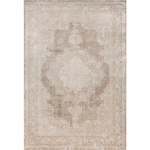 Homeroots 2' Beige And Gray Medallion Area Rug - Elevate Your Space With Sophisticated Style And Design 2' X 3' Viscose 554404