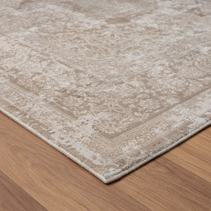 Homeroots 2' Beige And Gray Medallion Area Rug - Elevate Your Space With Sophisticated Style And Design 2' X 3' Viscose 554404