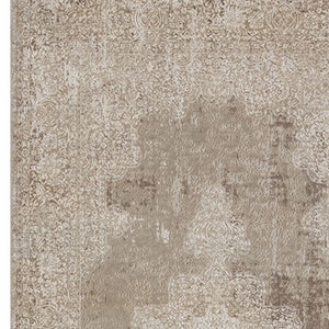 Homeroots 2' Beige And Gray Medallion Area Rug - Elevate Your Space With Sophisticated Style And Design 8' Runner Viscose 554405