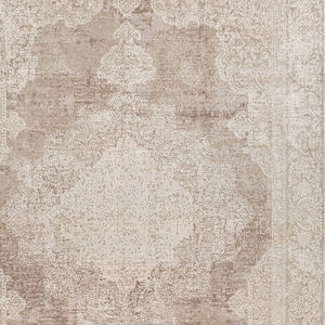 Homeroots 2' Beige And Gray Medallion Area Rug - Elevate Your Space With Sophisticated Style And Design 9' X 12' Viscose 554408