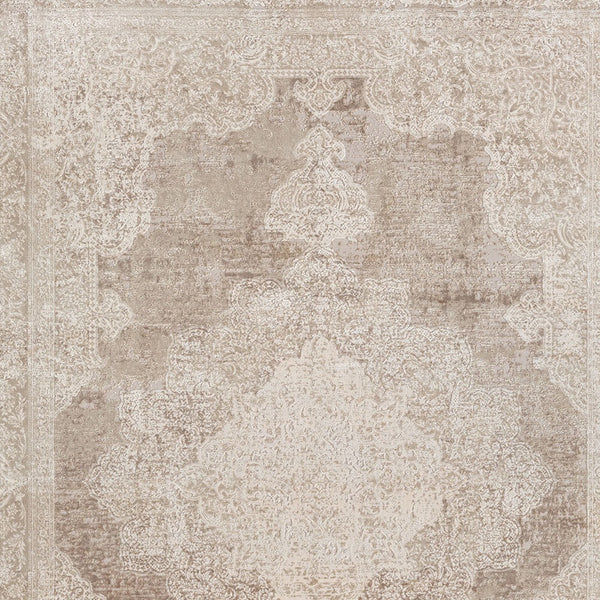 Homeroots 2' Beige And Gray Medallion Area Rug - Elevate Your Space With Sophisticated Style And Design 10' X 14' Viscose 554409