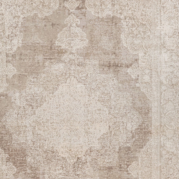 Homeroots 2' Beige And Gray Medallion Area Rug - Elevate Your Space With Sophisticated Style And Design 12' X 15' Viscose 554410