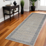 Floral Area Rug - Elegant Blue and Beige Design to Enhance Your Living Space with Style